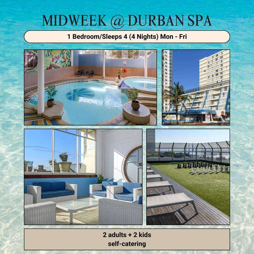 Midweek @ Durban Spa from 18 - 22 May 2026(4 Nights) 1 Bedroom/ Sleeps 4