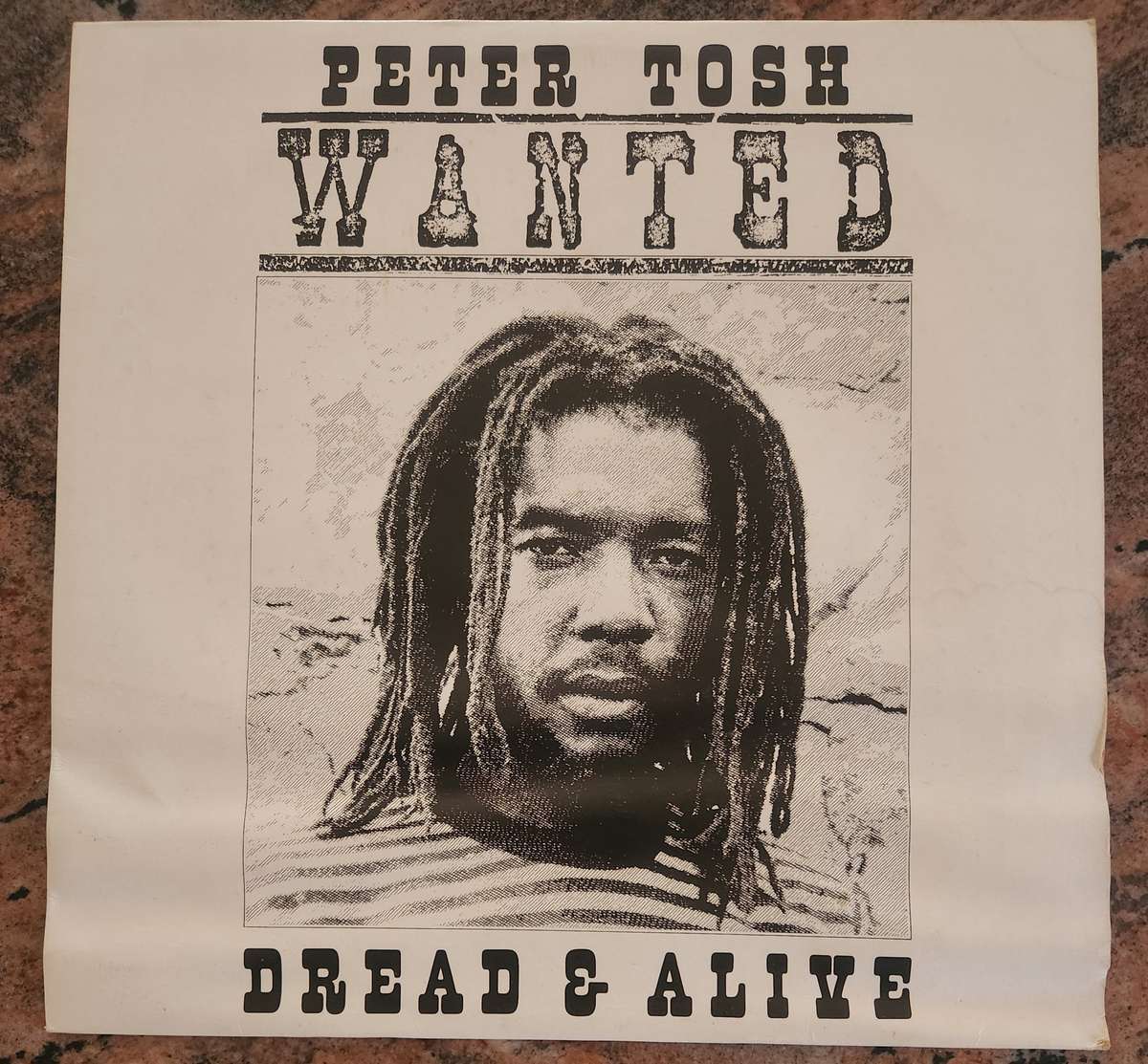 PETER TOSH Wanted Dread and Alive (VG/VG) SLEEVE DAMP DAMAGED - CUNJ(L) 39113 SA Press 1981