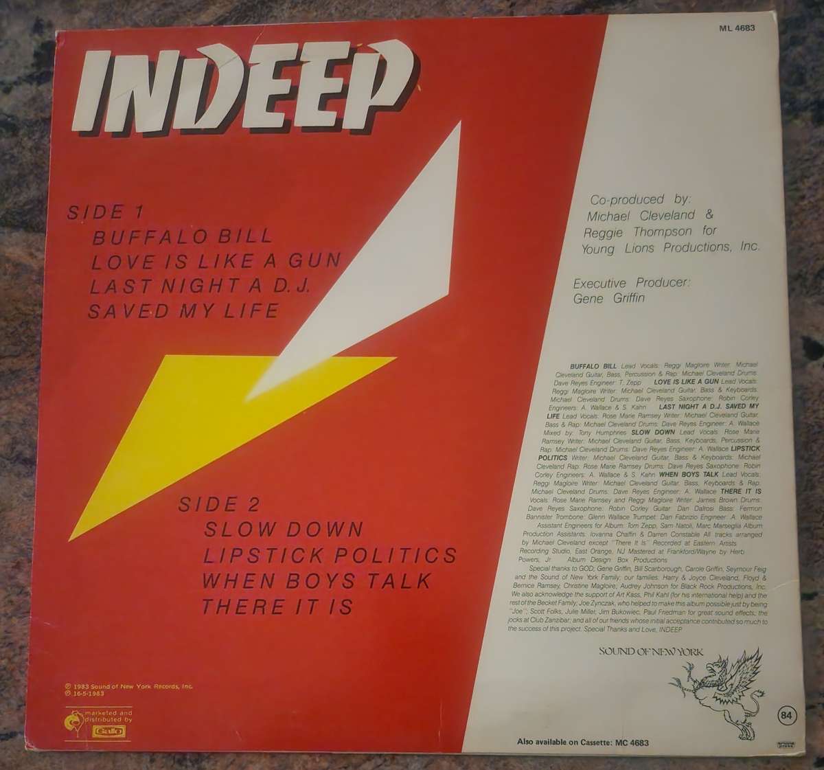 INDEEP Last Night A DJ Saved My Life (VG+/VG+) ML 4683 SA Pressing 1983 - RARE