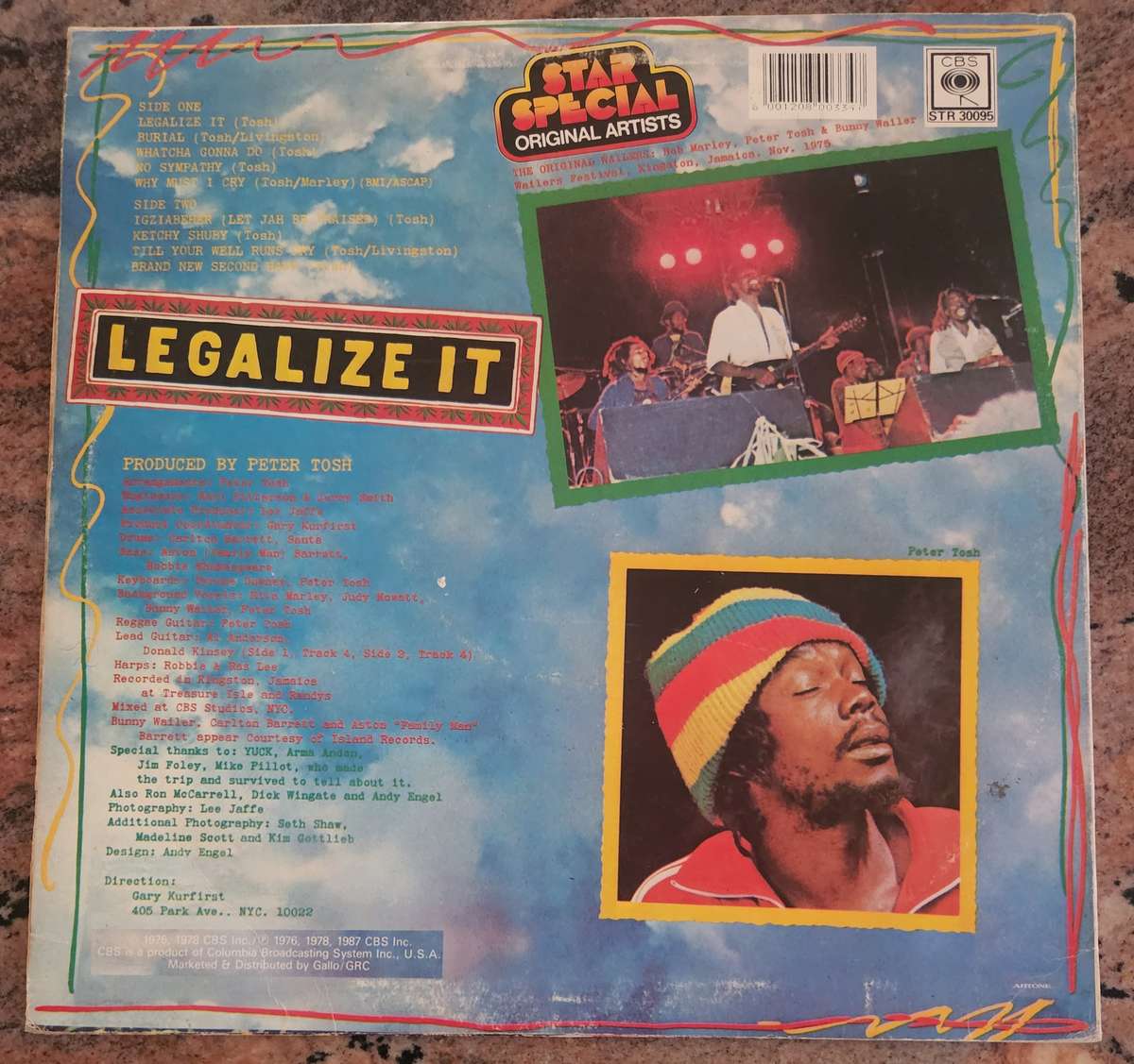 PETER TOSH Legalize It (VG+/VG) VINYL WARPED - CBS STR 30095 SA Pressing 1987