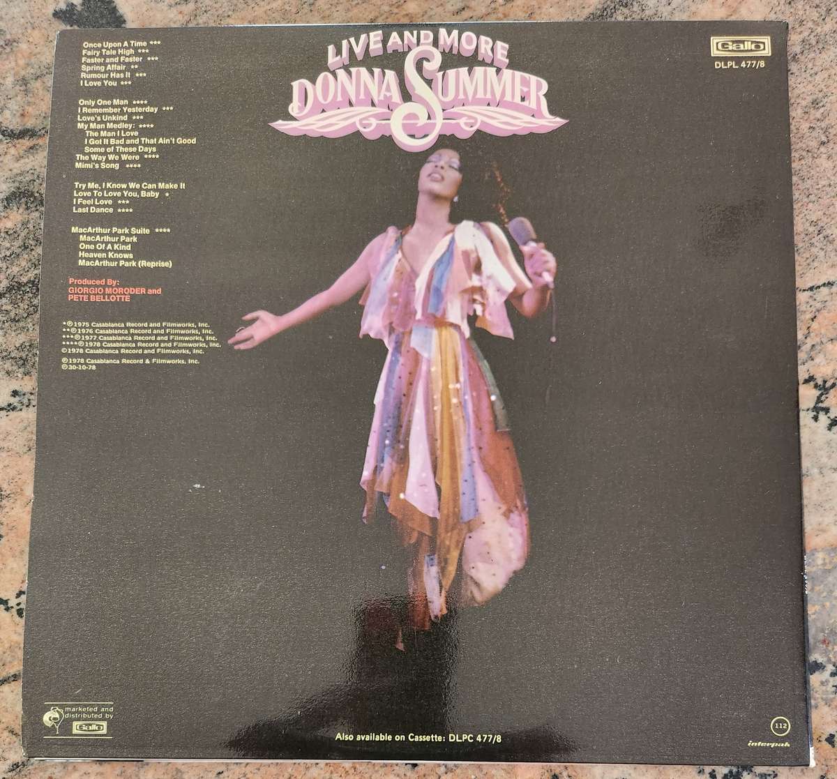 DONNA SUMMER Live and More - Double LP (Exc/Exc) Gallo DLPL 477/8 SA Press 1978 - Gatefold