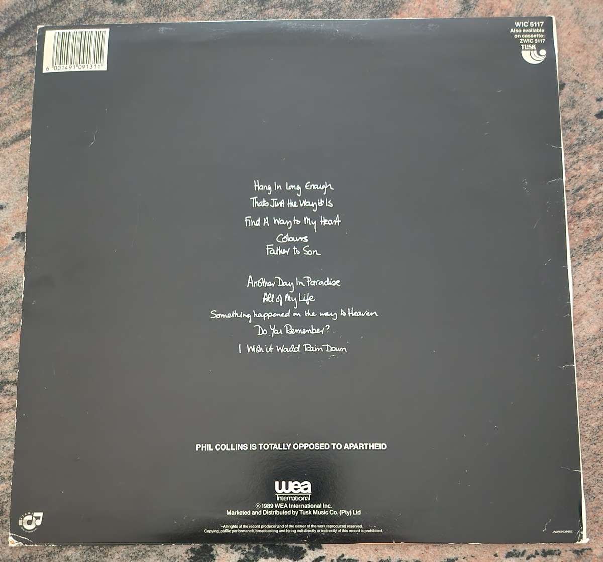 PHIL COLLINS But Seriously (VG+/VG+) WEA WIC 5117 SA Pressing 1989 - Lyrics inside