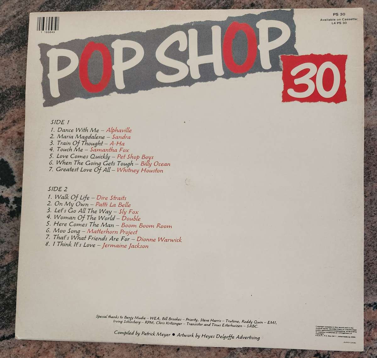 POP SHOP 30 Special Edition - Original Artists - Gatefold (VG+/VG+) PS 30 SA Pressing 1986