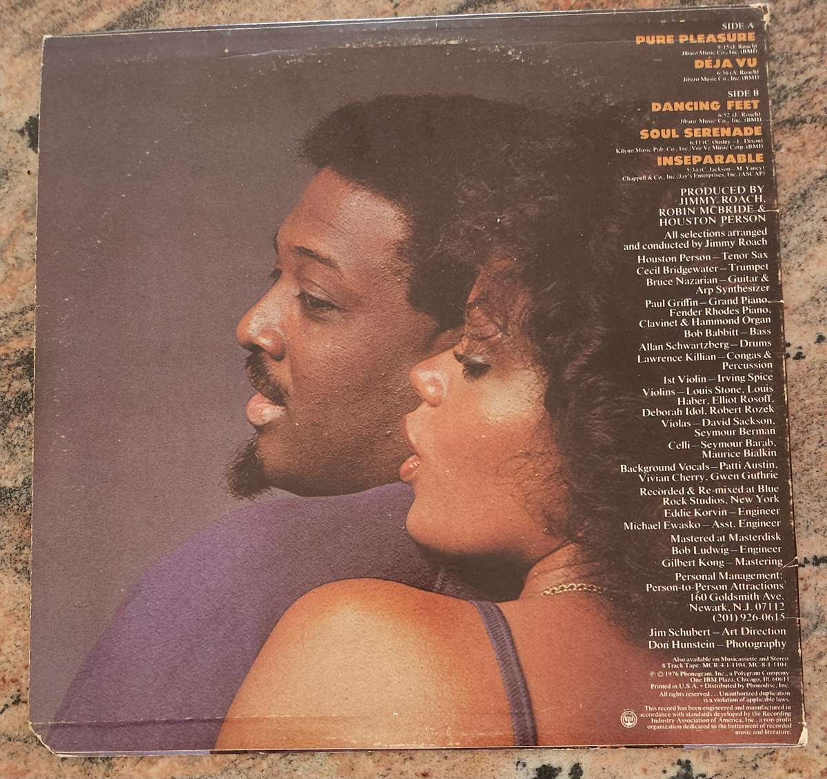 HOUSTON PERSON Pure Pleasure (VG+/VG) 1976 USA Press Mercury SRM 1 1104 - VERY RARE