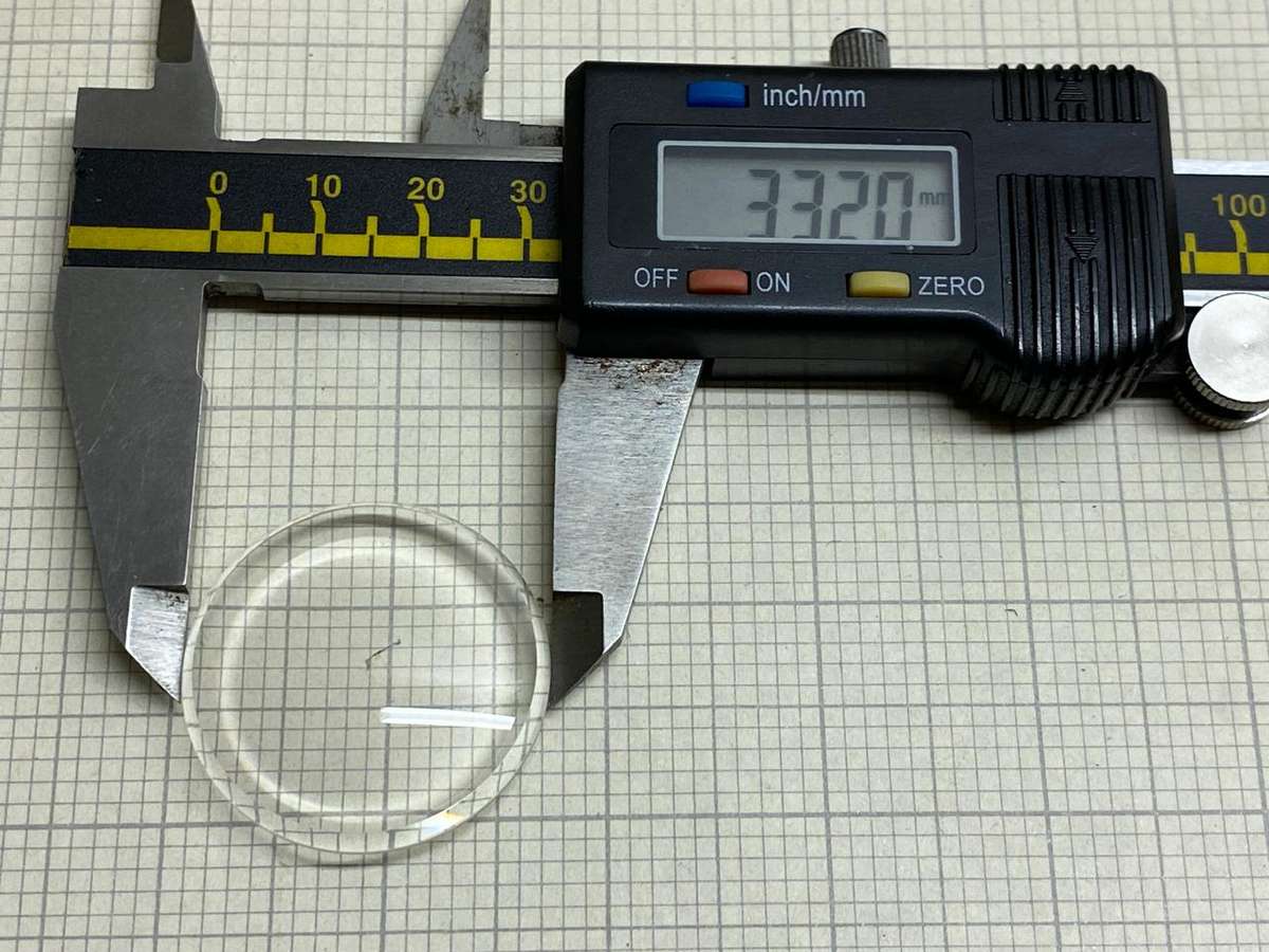 Curved mineral crystal for watch - 33.2mm