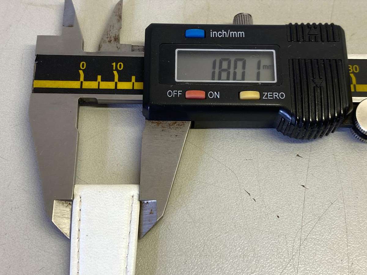 BIJOUX INEX - 18mm white leather watch strap