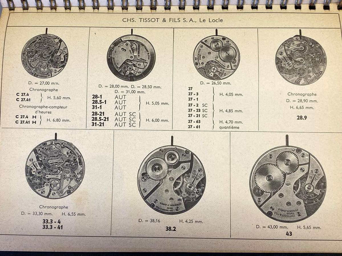 Official catalogue of Swiss watch repair parts