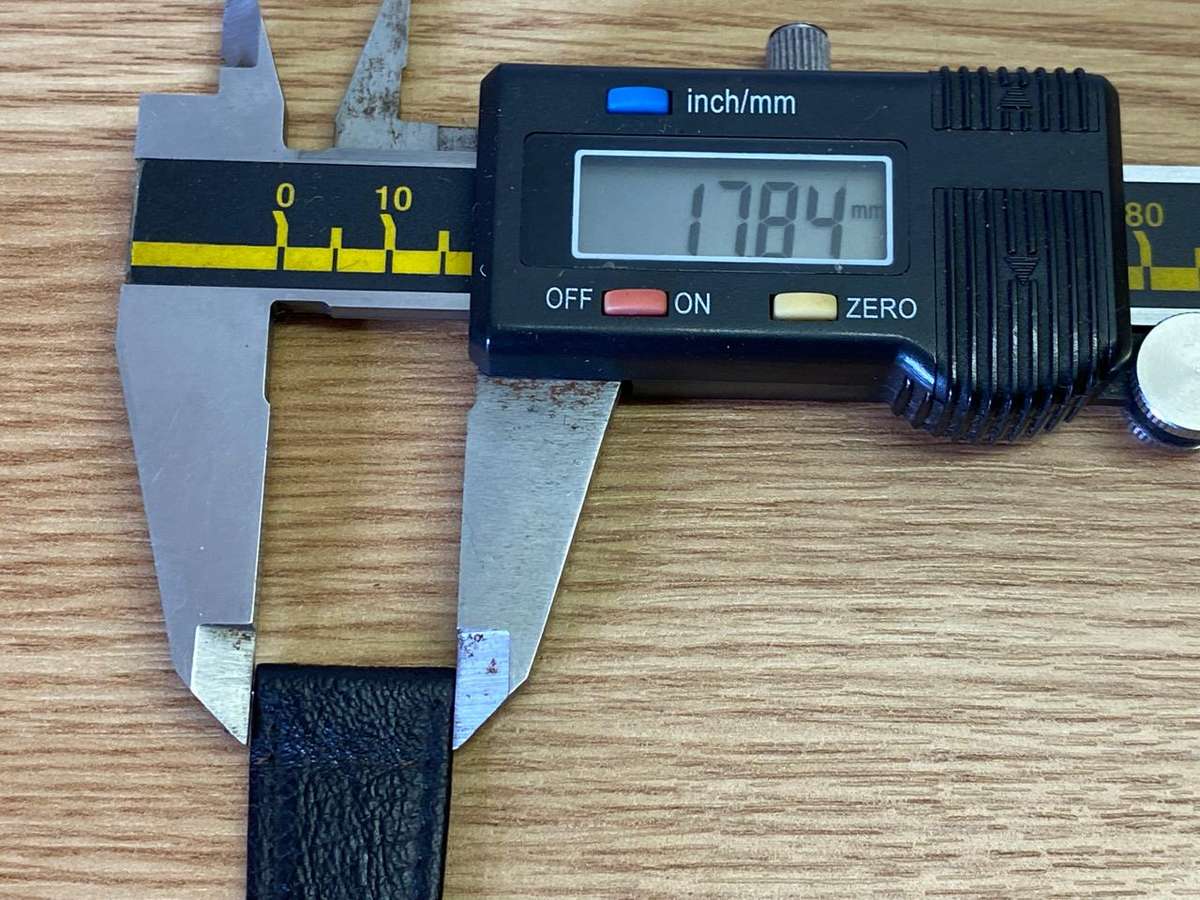 18mm black leather watch strap #1