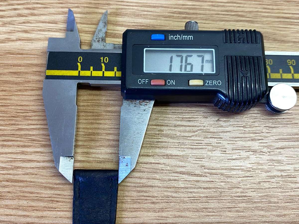 18mm black leather watch strap #2