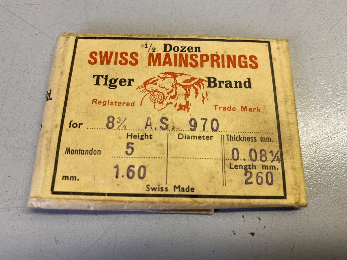 Mainsprings for AS movements calibers 340 -970 - 984 - 1051