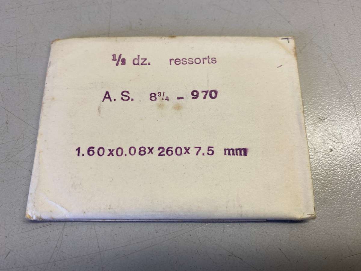 Mainsprings for AS movements calibers 340 -970 - 984 - 1051