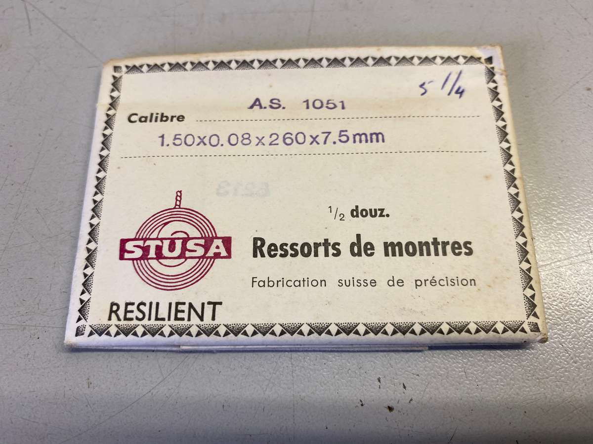 Mainsprings for AS movements calibers 340 -970 - 984 - 1051