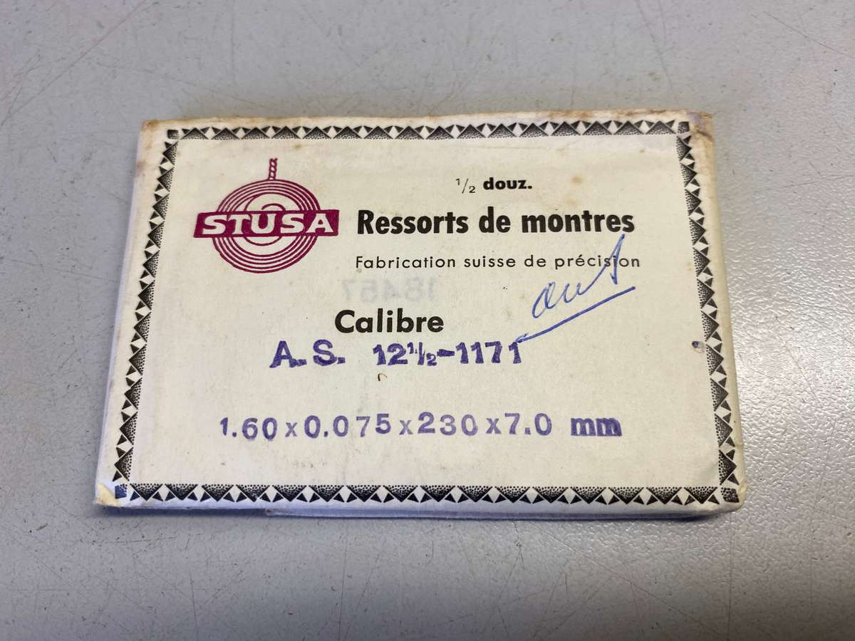 Mainsprings for AS movements calibers 1052 -1130 - 1171 - 1180 - 1187 - 1188