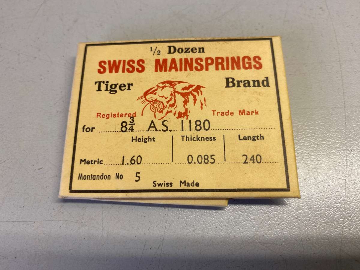 Mainsprings for AS movements calibers 1052 -1130 - 1171 - 1180 - 1187 - 1188