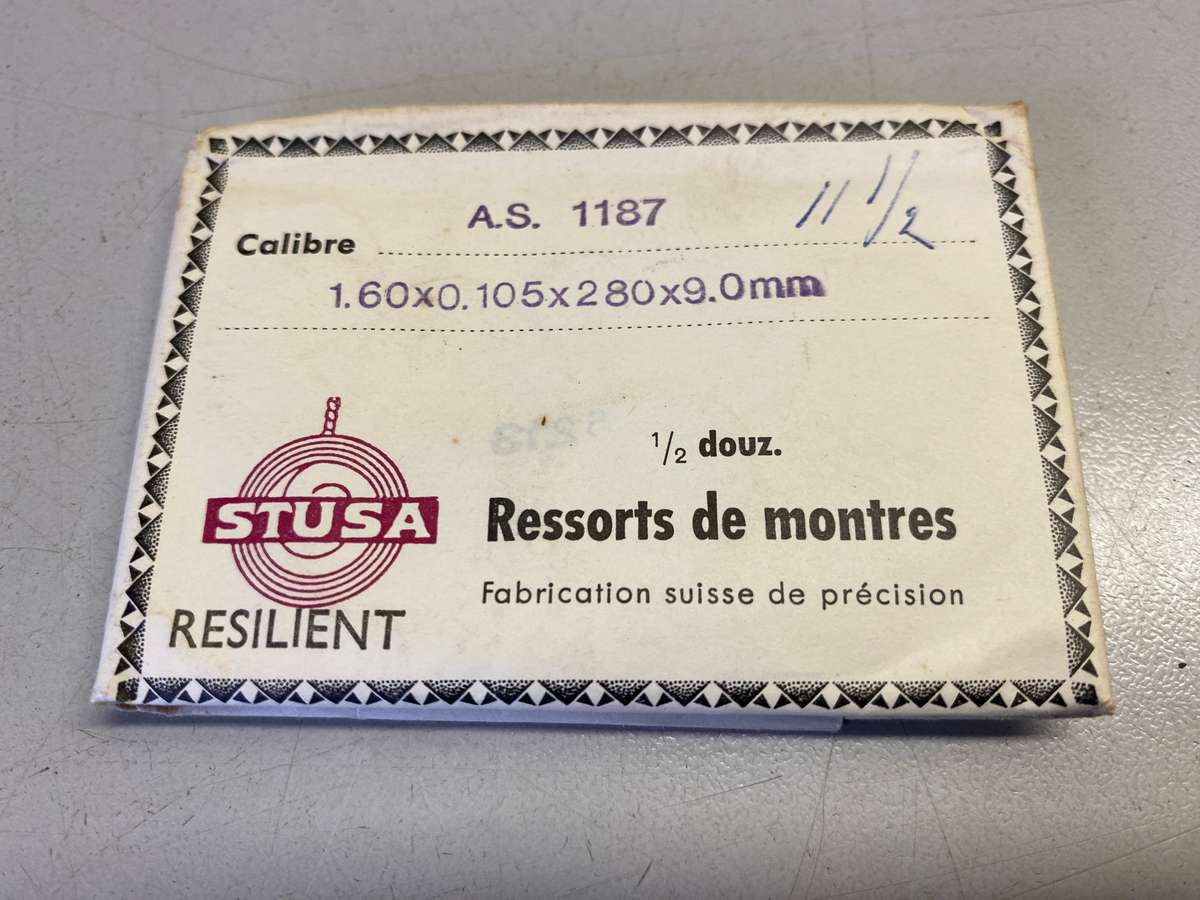 Mainsprings for AS movements calibers 1052 -1130 - 1171 - 1180 - 1187 - 1188