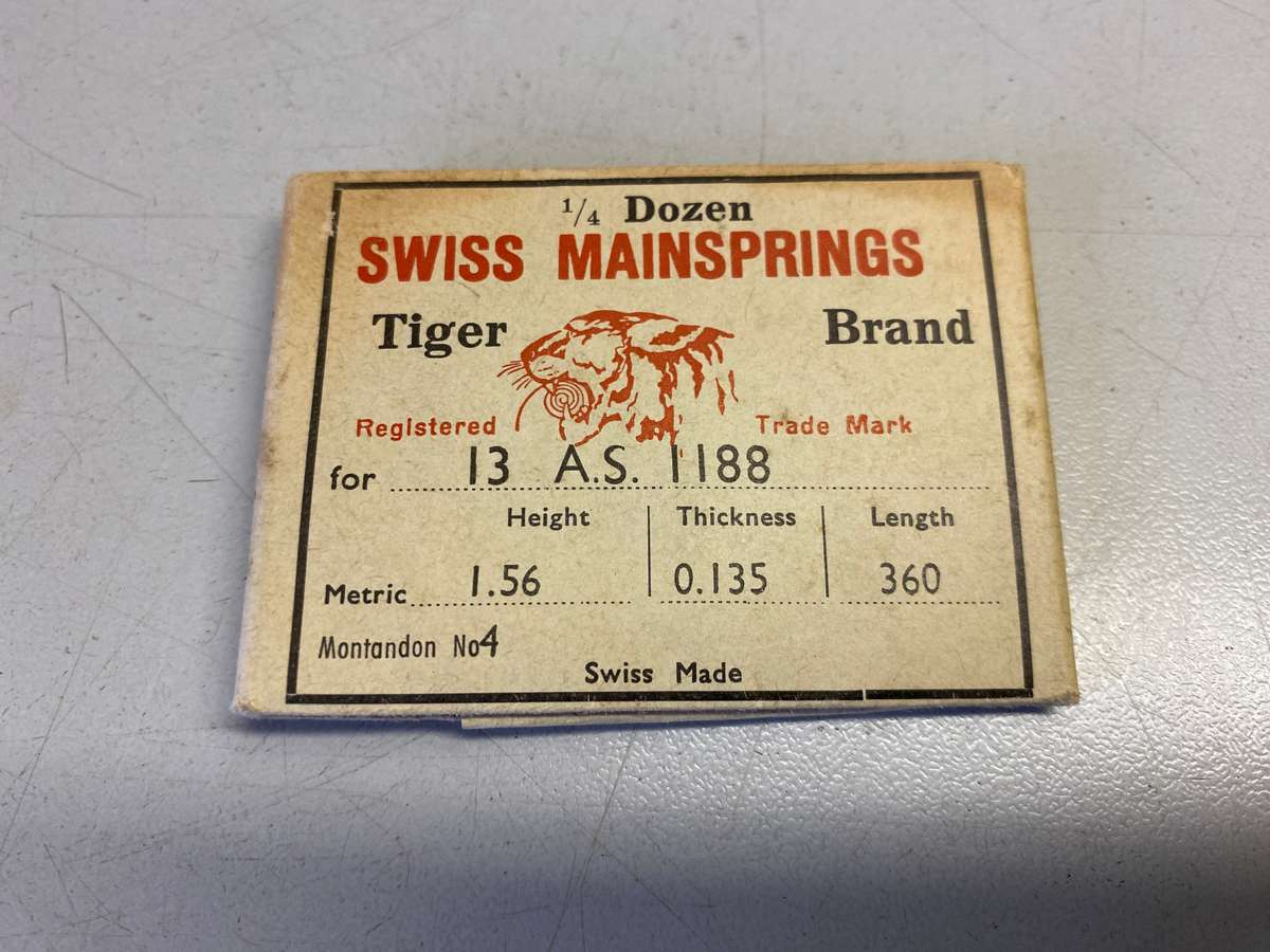 Mainsprings for AS movements calibers 1052 -1130 - 1171 - 1180 - 1187 - 1188