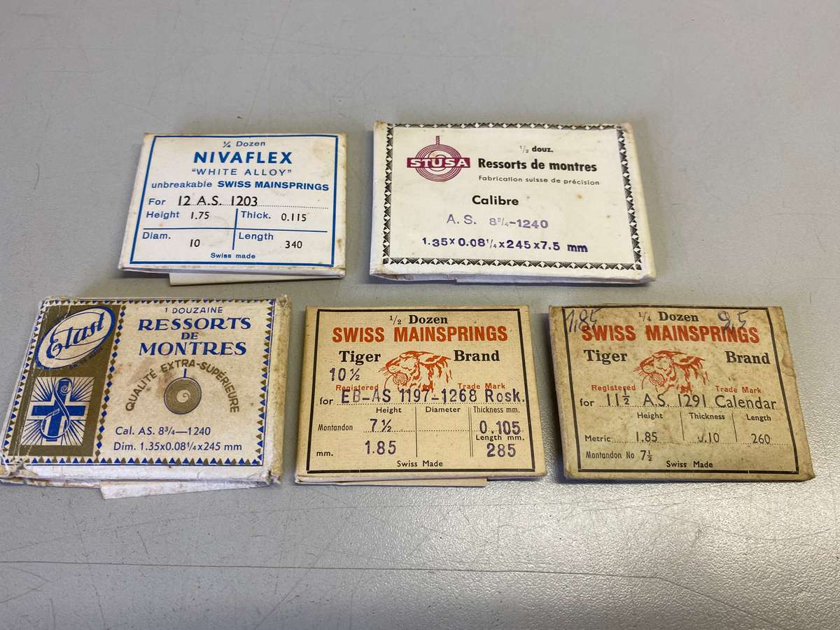 Mainsprings for AS movements calibers 1203 -1240 - 1197 - 1291