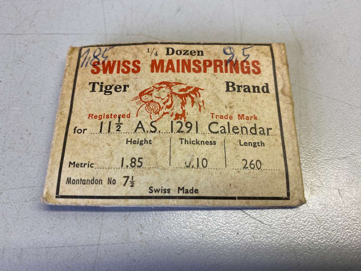 Mainsprings for AS movements calibers 1203 -1240 - 1197 - 1291