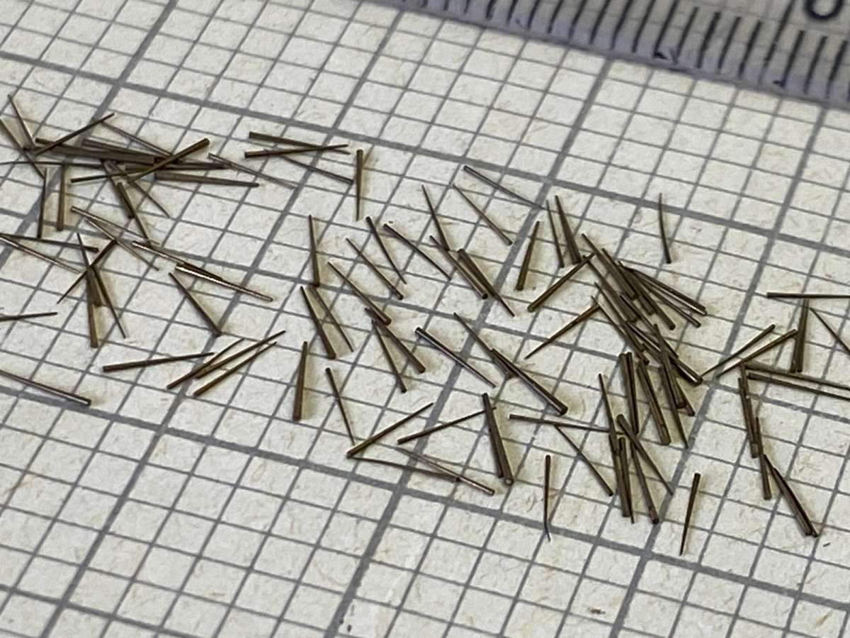 Micro size brass taper pins - 100+ pieces