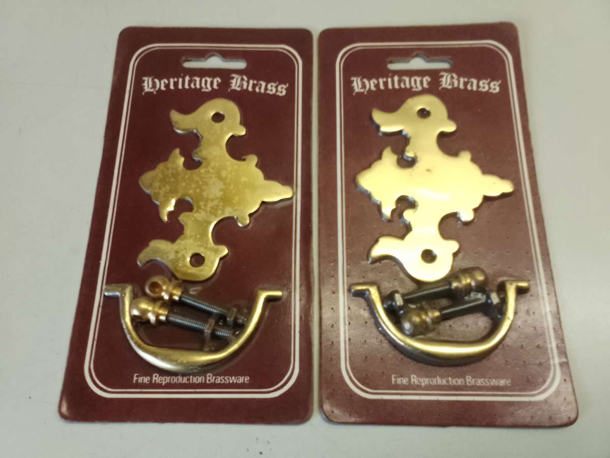 Brass trunk/drawer handles - vintage n.o.s. - 2 pieces