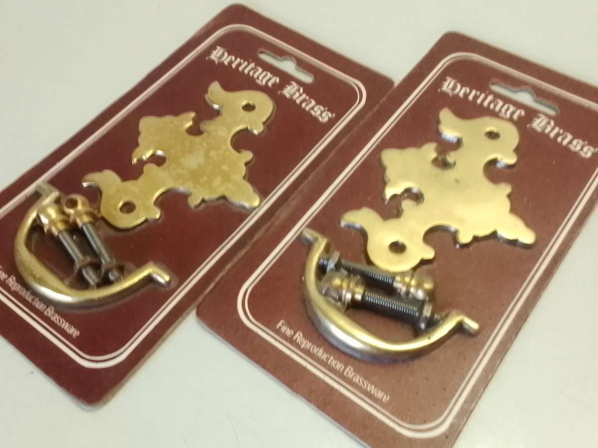 Brass trunk/drawer handles - vintage n.o.s. - 2 pieces