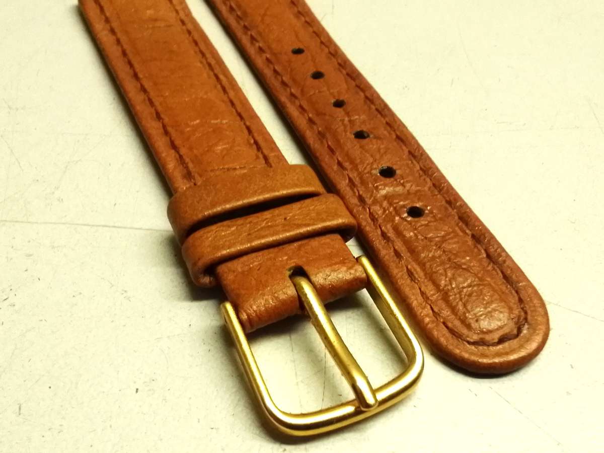 16mm brown leather watch strap - #1