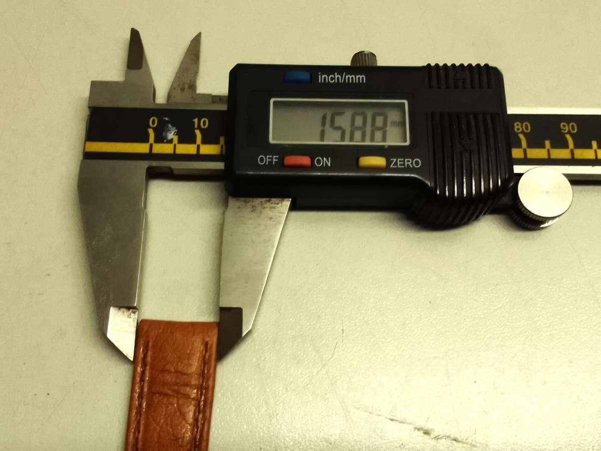 16mm brown leather watch strap - #1