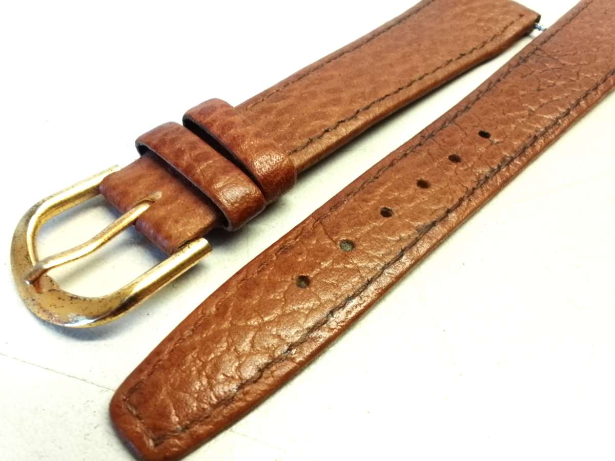 18mm brown leather watch strap