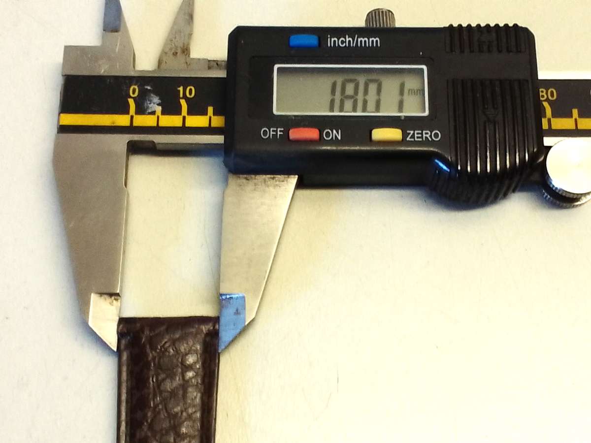 18mm dark brown leather watch strap