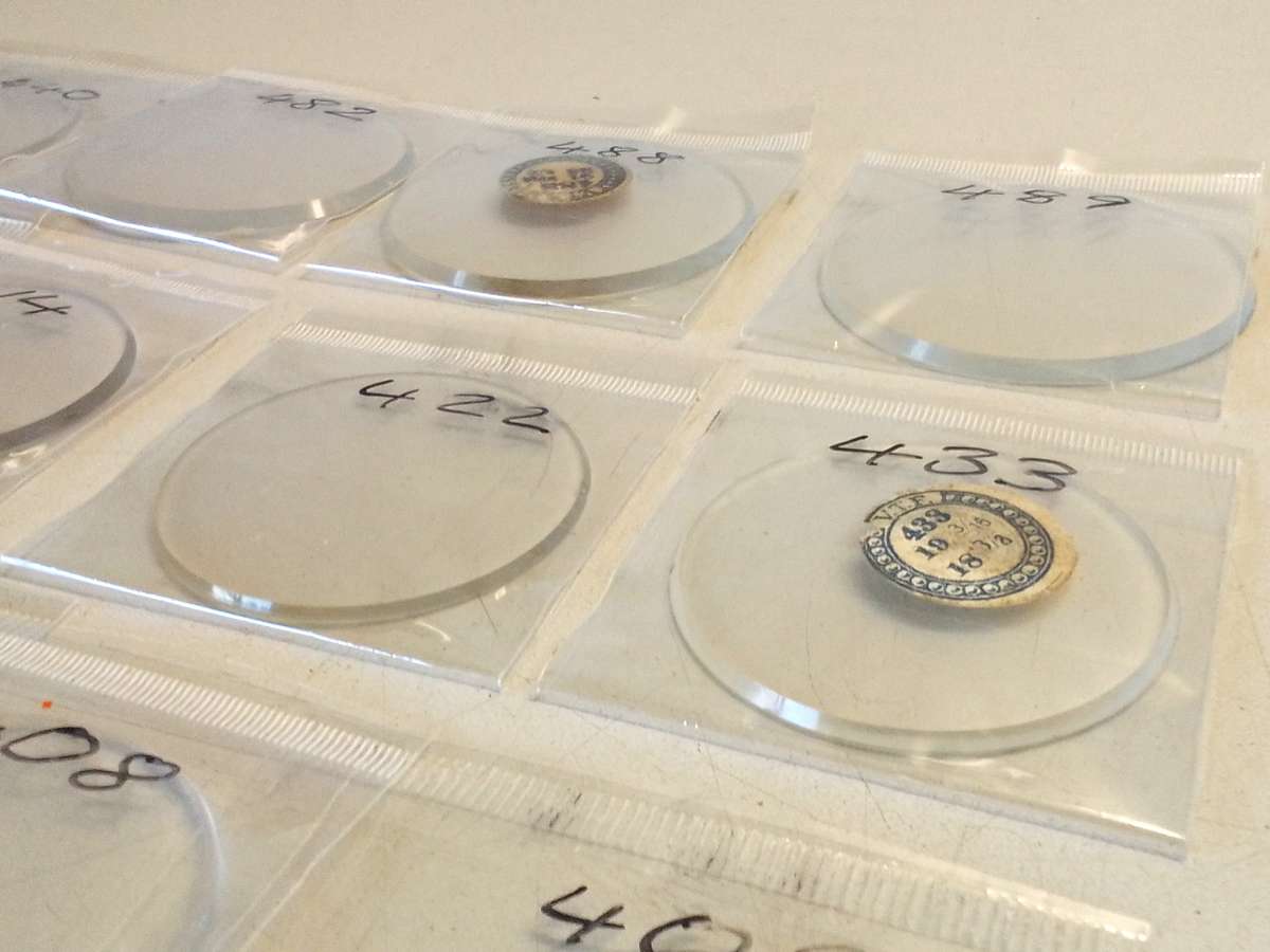 Pocket watch crystals - curved bevel edge- 12 pieces