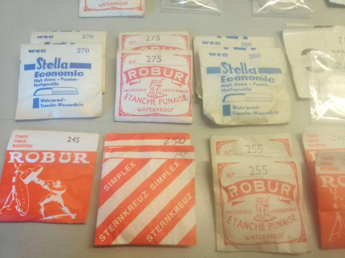 Waterproof acrylic Swiss made watch crystals - 27 pieces