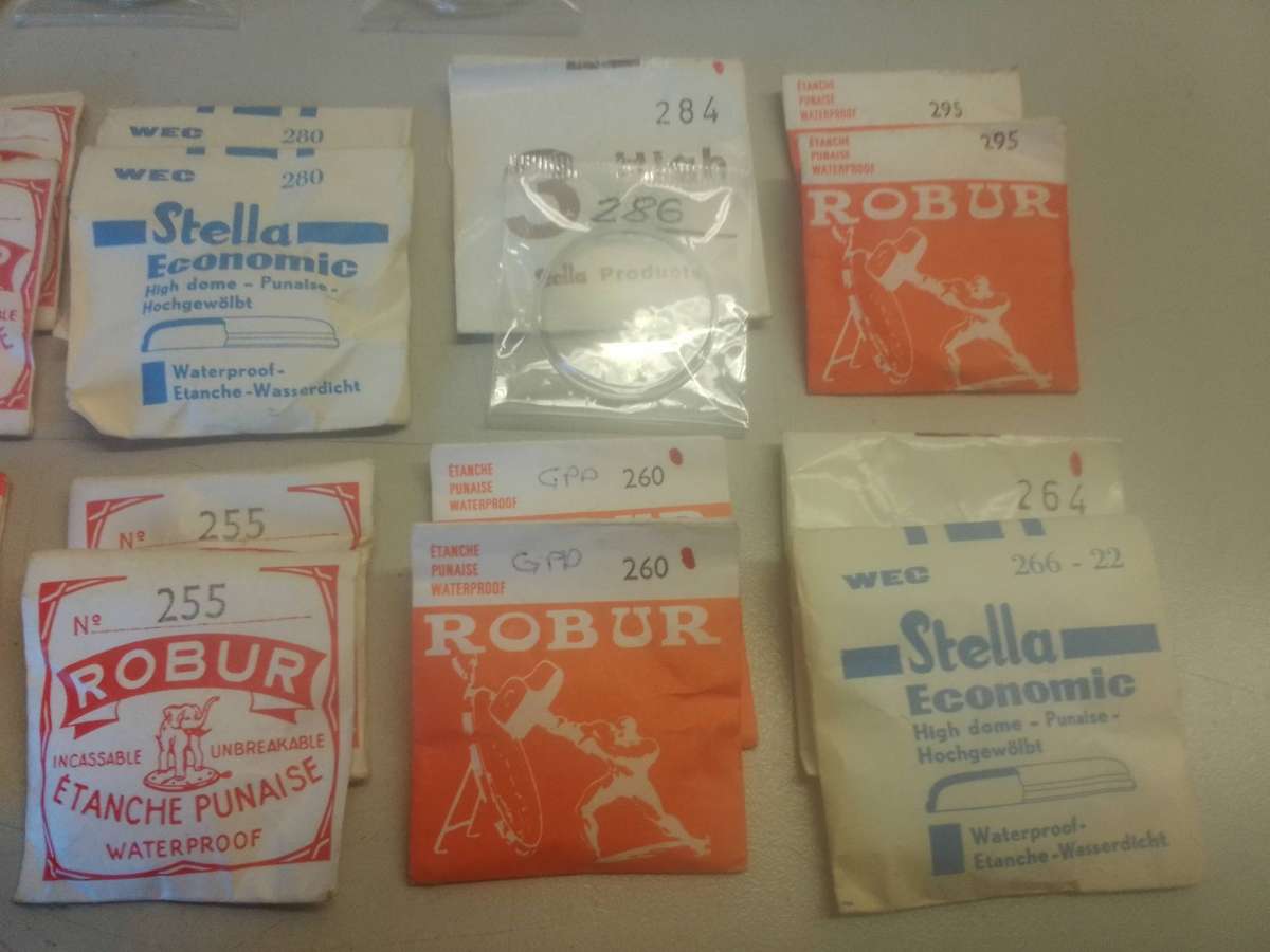 Waterproof acrylic Swiss made watch crystals - 27 pieces