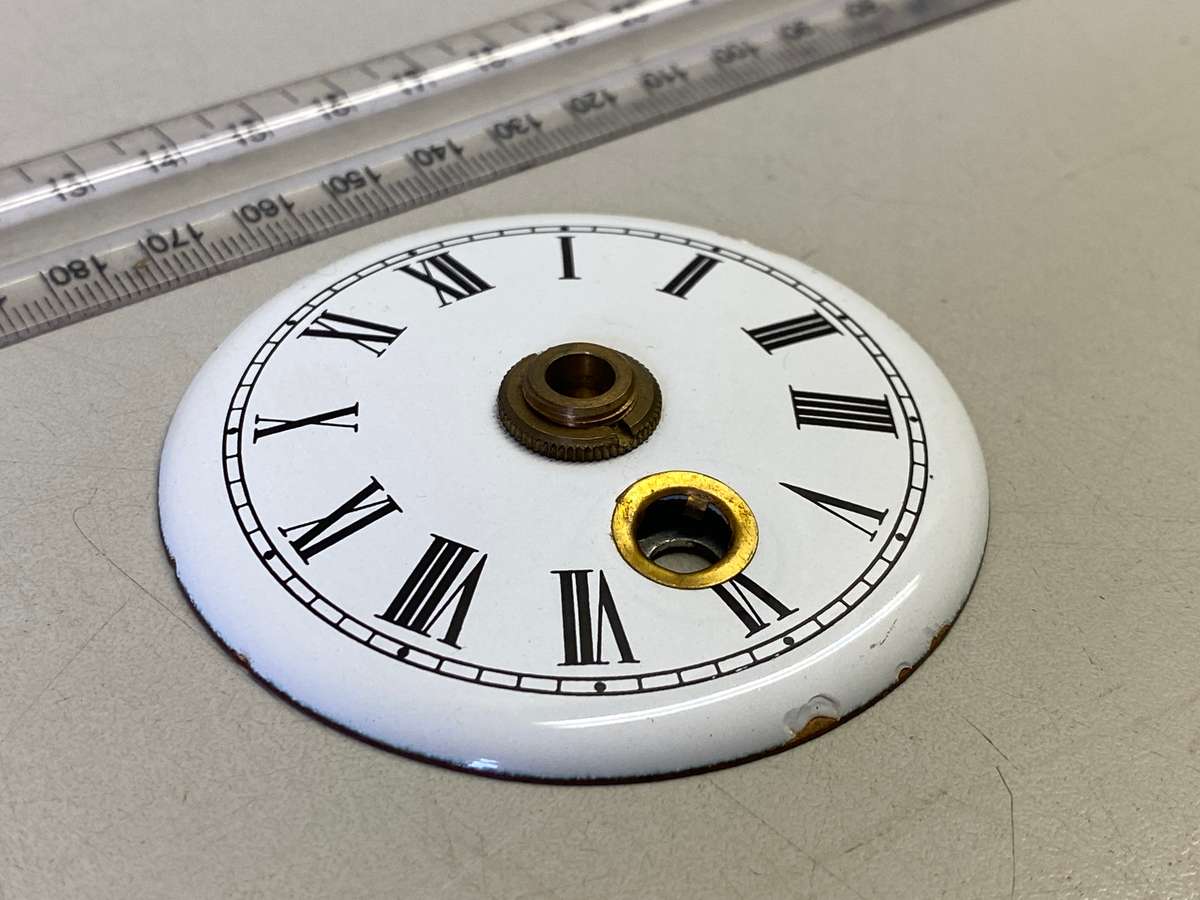 Small enamelled clock dial - 72mm