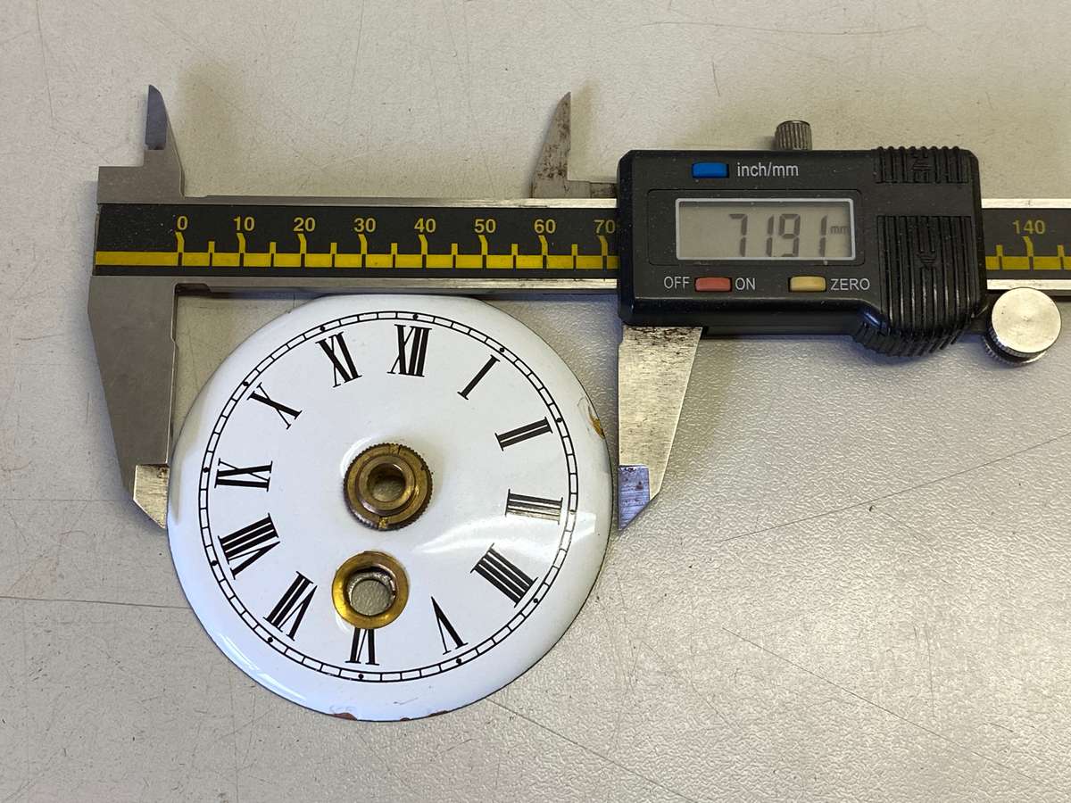 Small enamelled clock dial - 72mm