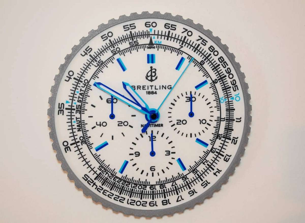 Breitling Navitimer inspired 3D printed wall clock