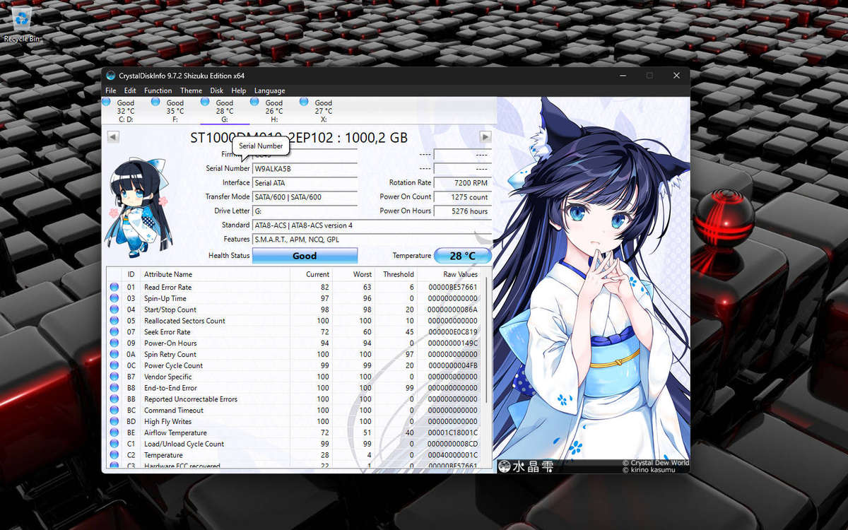 Seagate Barracuda 1TB 3.5" SATA 6Gbps 7200rpm Desktop HDD (ST1000DM010)