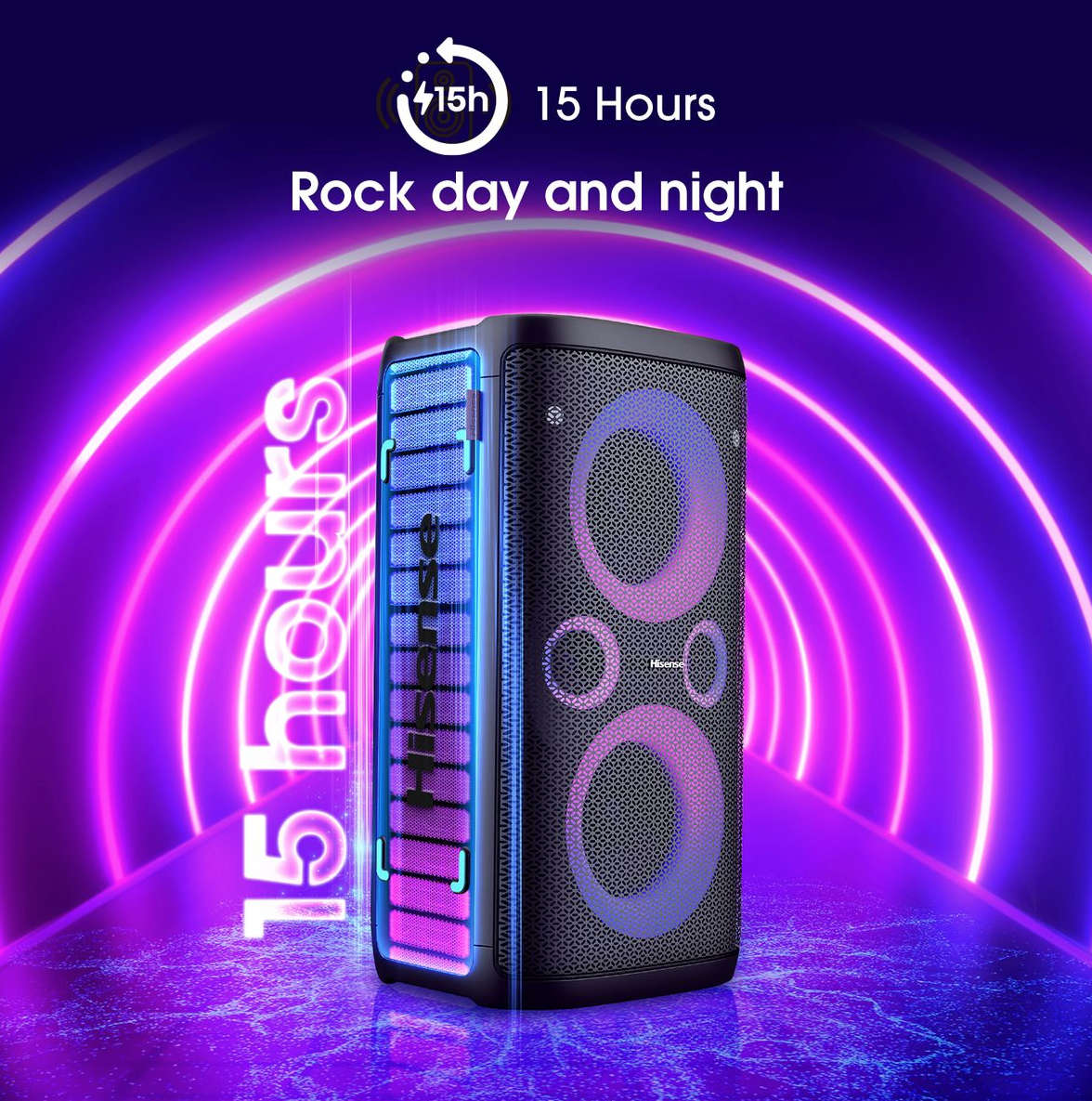 Hisense 300W Party Rocker One True Wireless Stereo Bluetooth Speaker-Black