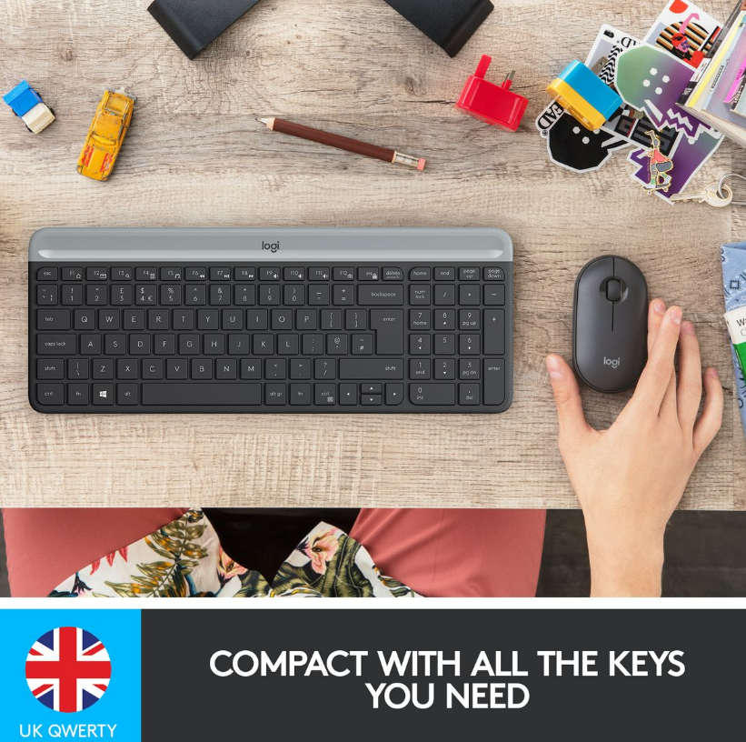 Logitech MK470 Slim Wireless Keyboard and Mouse Combo - Graphite