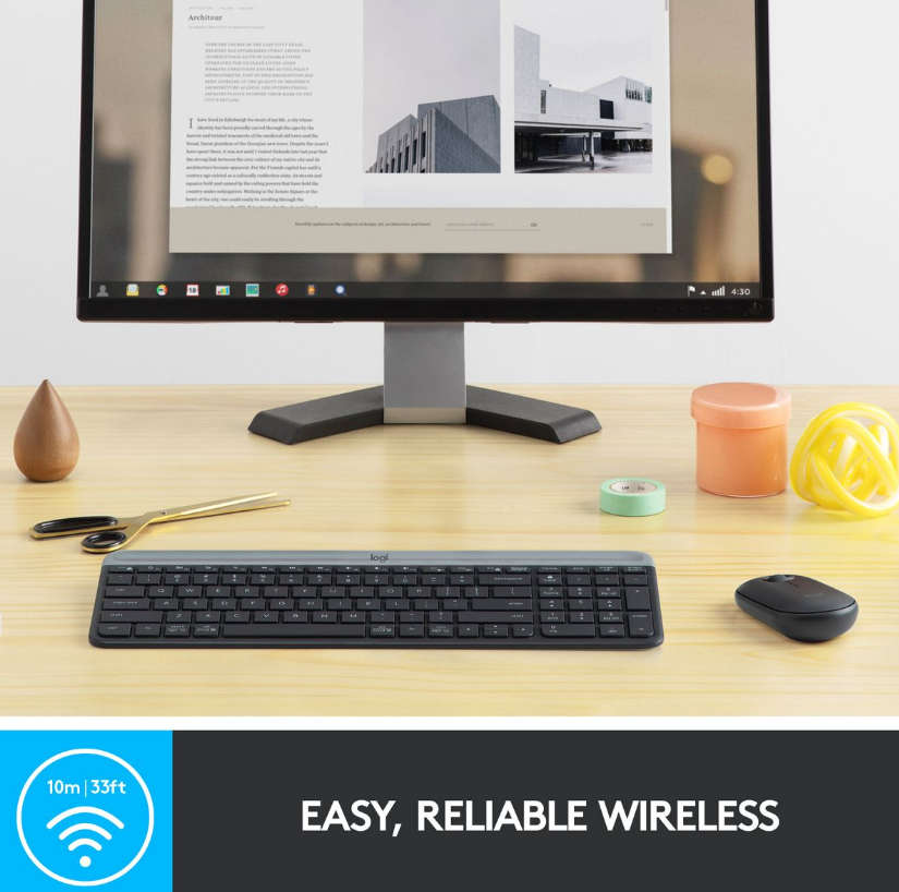 Logitech MK470 Slim Wireless Keyboard and Mouse Combo - Graphite