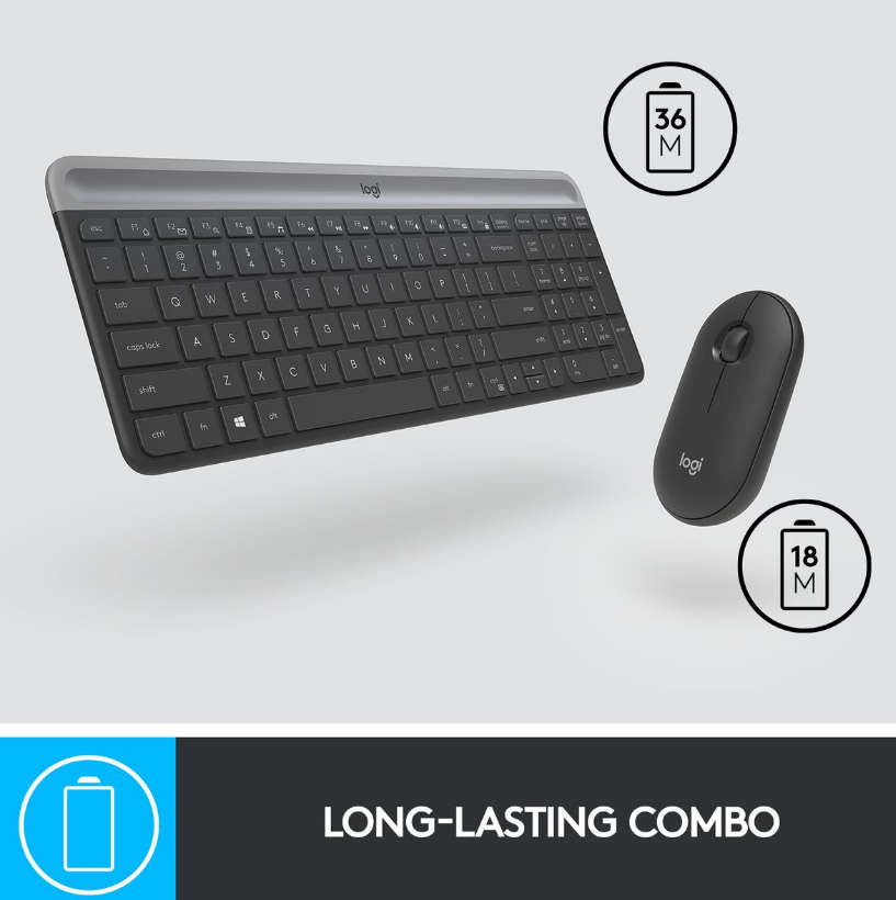 Logitech MK470 Slim Wireless Keyboard and Mouse Combo - Graphite