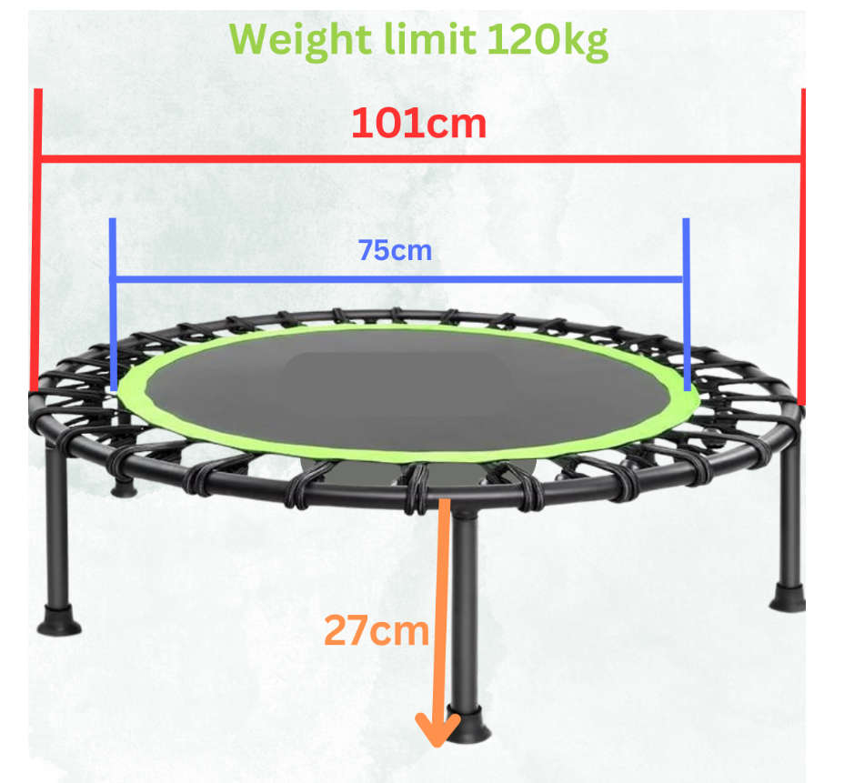 Flexi Muscles - Rebounder Fitness Trampoline with Adjustable Handle Bar