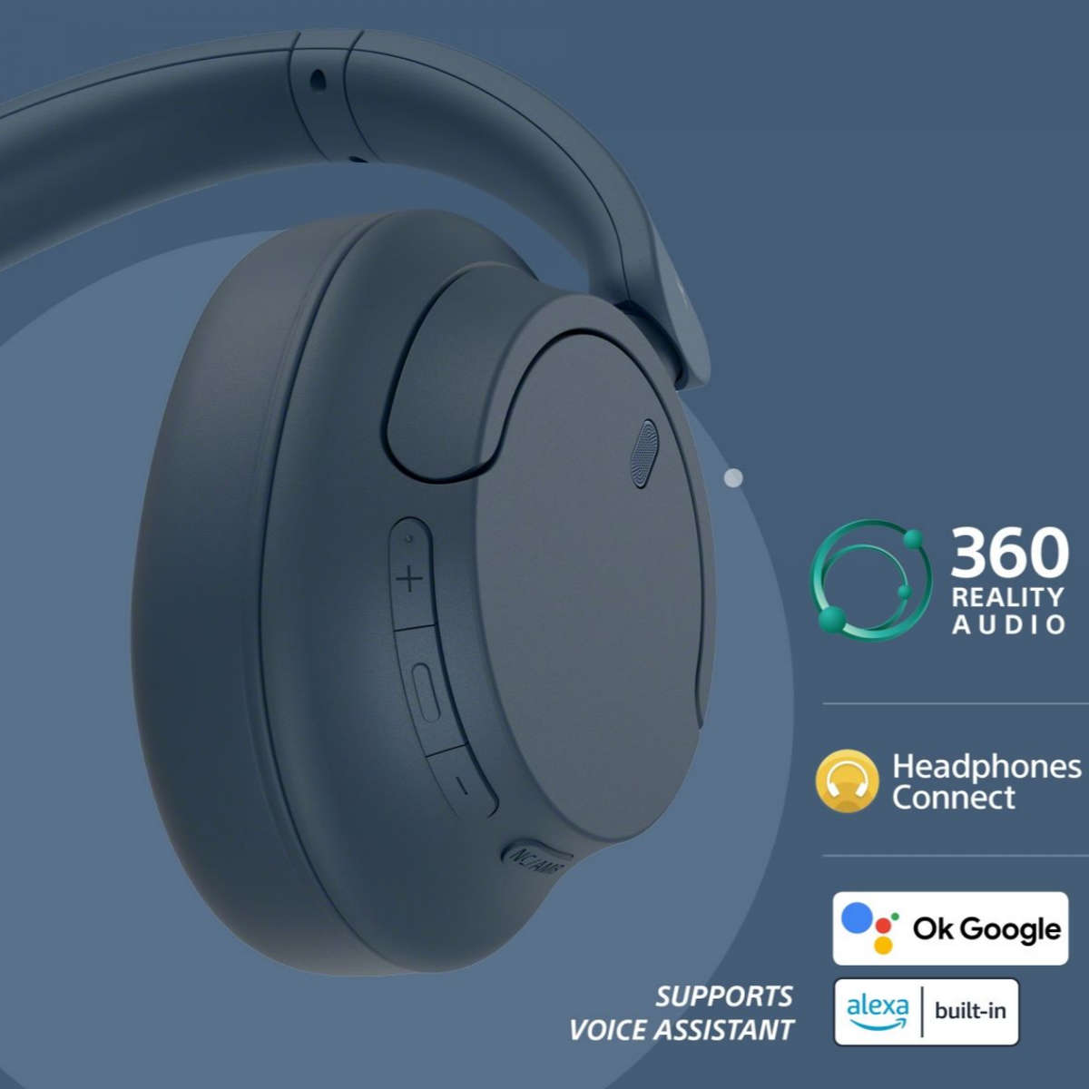 Sony WH-CH720 Noise Cancelling Over-Ear Headphones - Blue