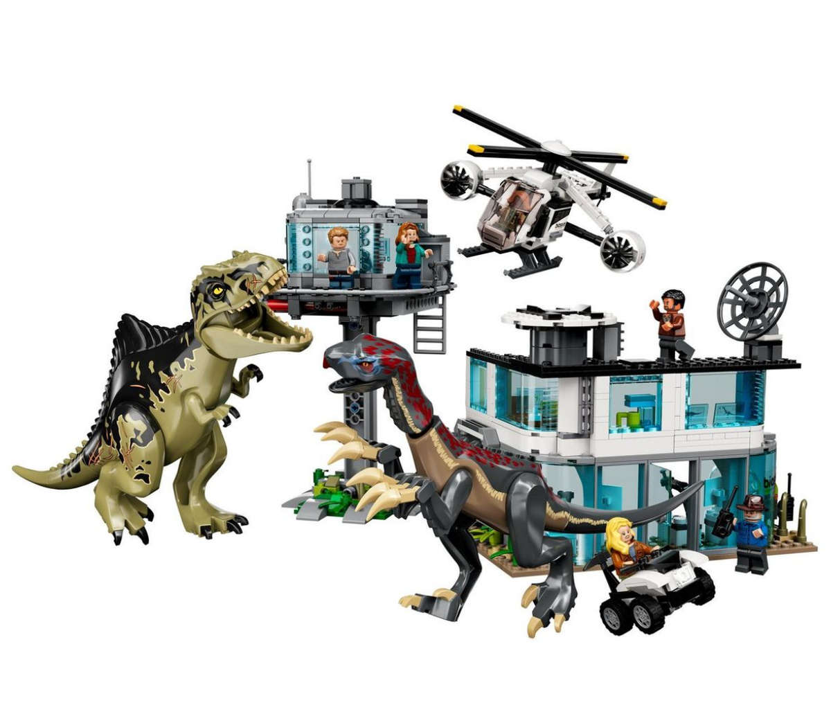 LEGO® Jurassic World Giganotosaurus & Therizinosaurus Attack 76949 Building Toy Cars (658 Pieces)