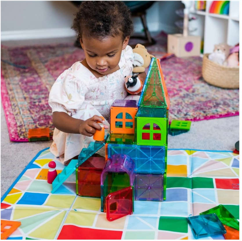 Edu-Matic 56 Piece Magnetic Tiles Building Set