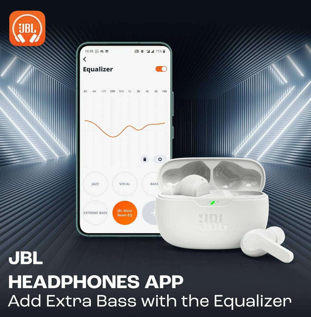 JBL Wave Buds True Wireless Bluetooth Headphones - White
