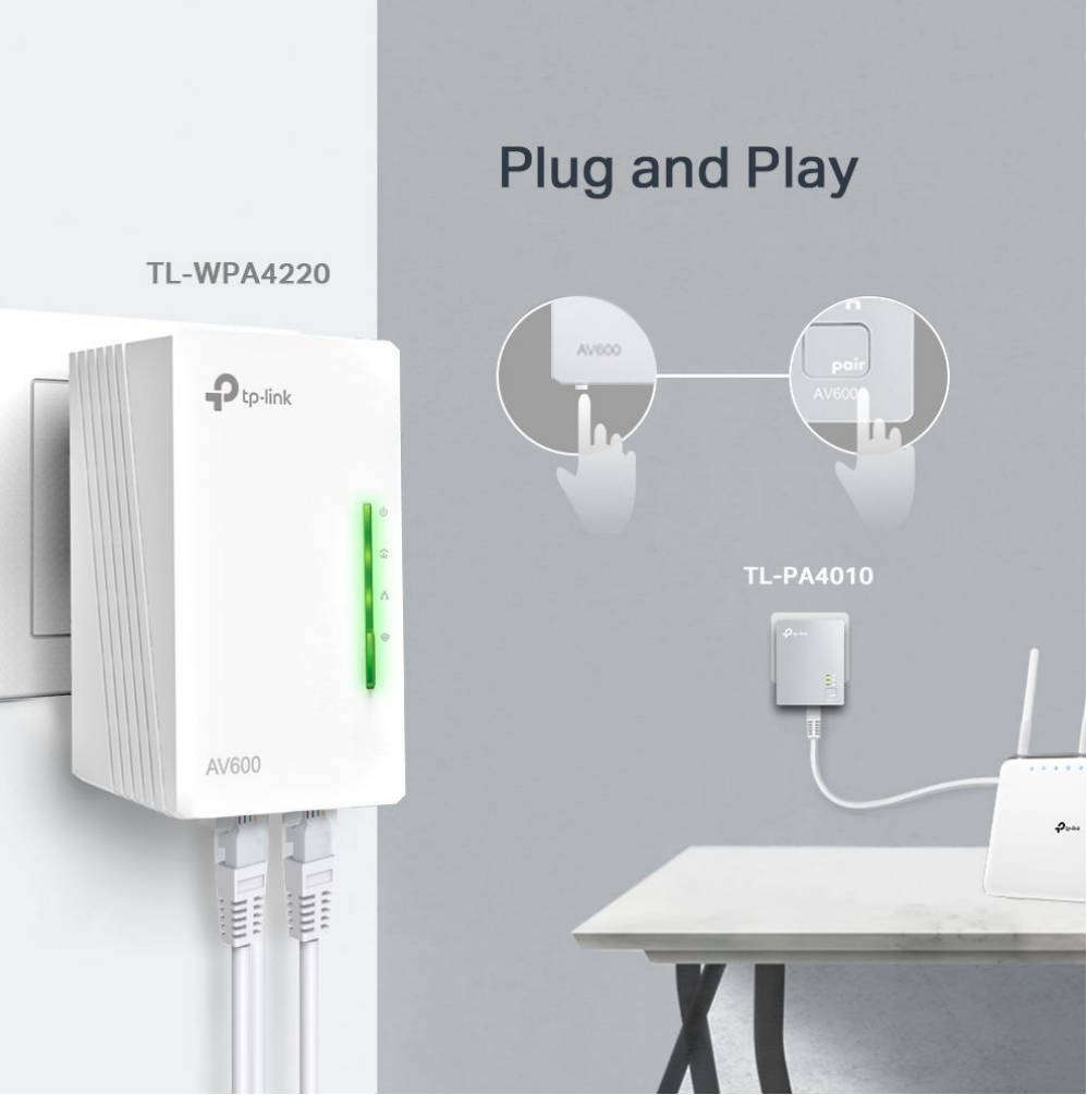 TP-Link AV600 Powerline Universal Wi-Fi Range Extender Kit