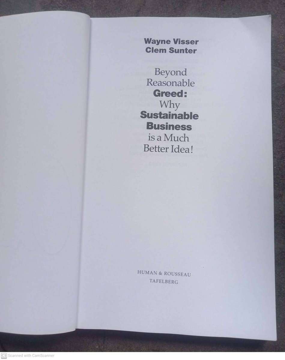 Beyond Reasonable Greed - Wayne Visser, Clem Sunter *SIGNED*