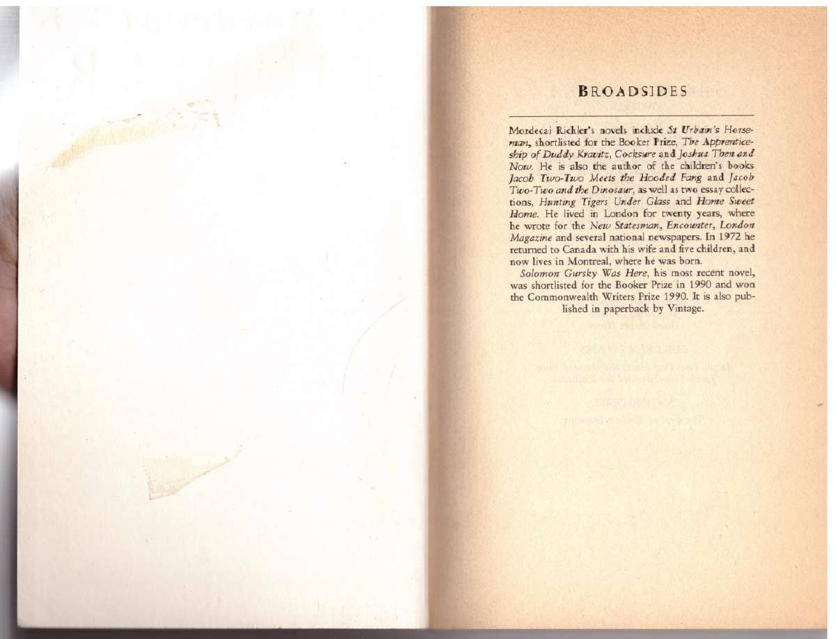 Broadsides: Review and Opinions - Mordecai Richler