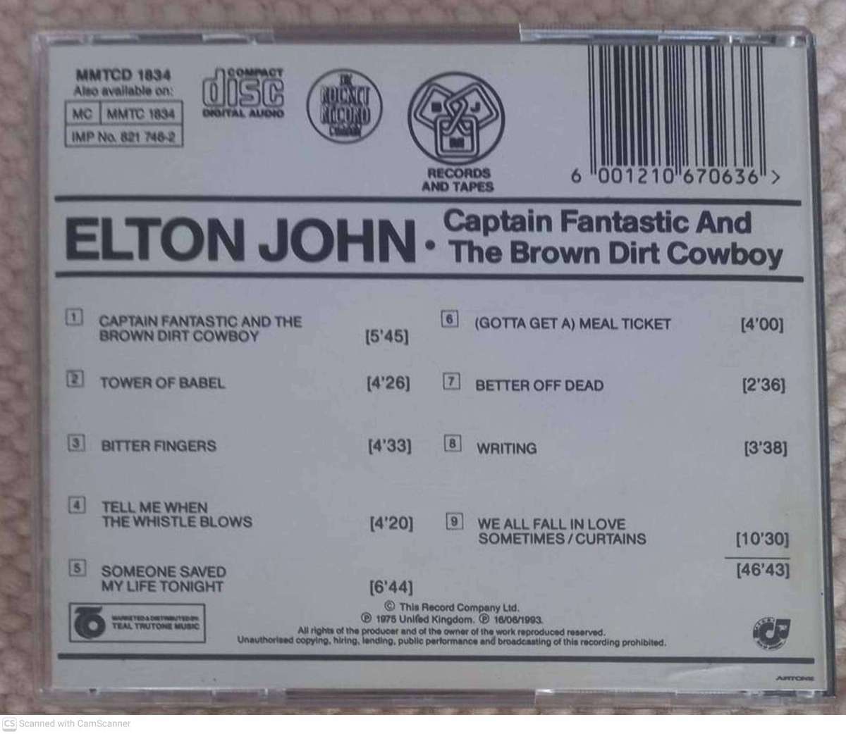 Elton John -- Captain Fantastic And The Brown Dirt Cowboy (CD)