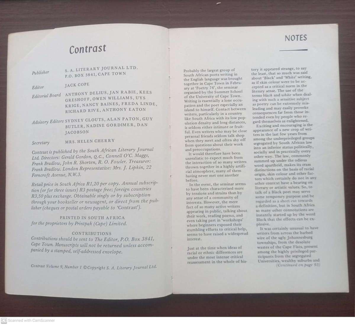 Contrast 33 - Volume 9, Number 1, April 1975